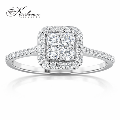 годежен пръстен с диаманти 0.44 ct бяло злато 14к kirkorian diamonds LR1531