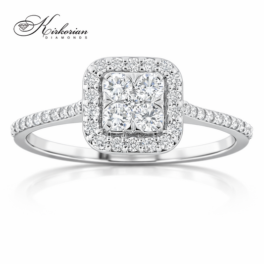 годежен пръстен с диаманти 0.44 ct бяло злато 14к kirkorian diamonds LR1531