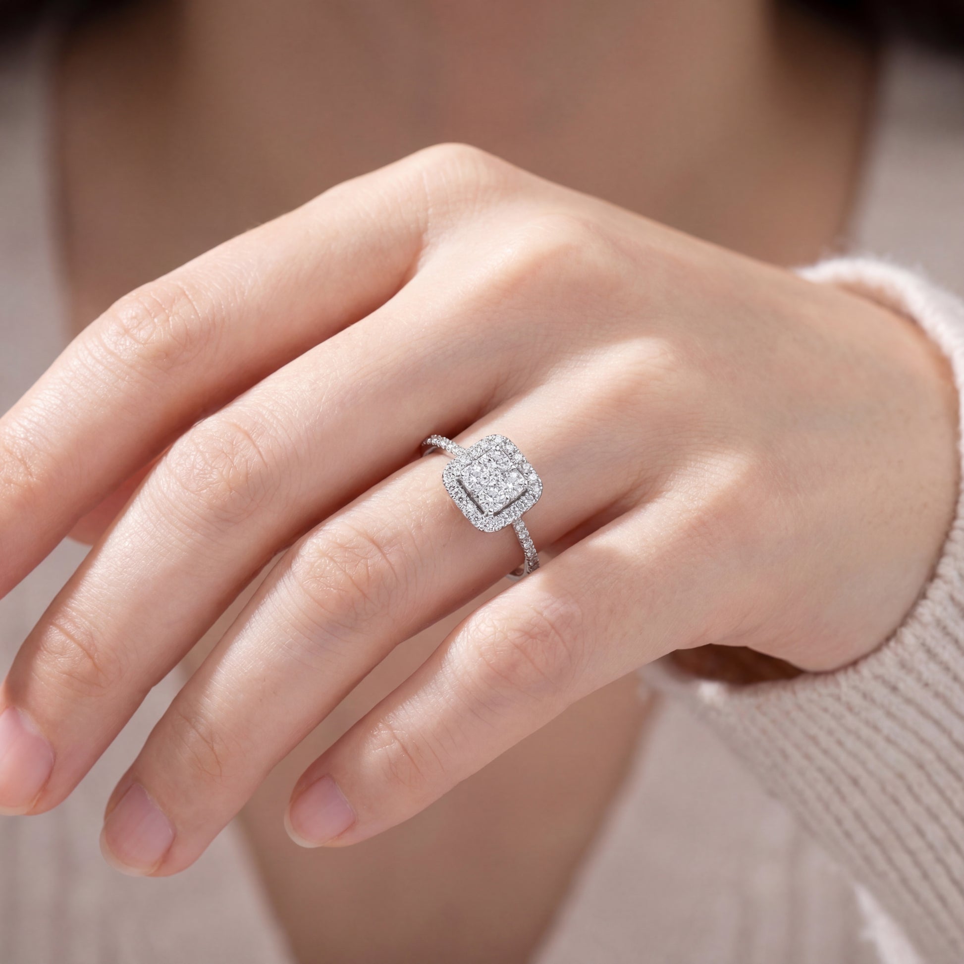 годежен пръстен с диаманти на ръка kirkorian diamonds