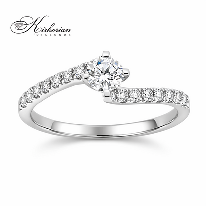 годежен пръстен с диамант 0.46 ct бяло злато 14к kirkorian diamonds LR3542