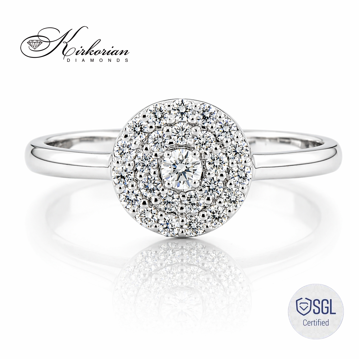 Годежен пръстен с естествени диаманти 0.29 ct от бяло злато LR3573