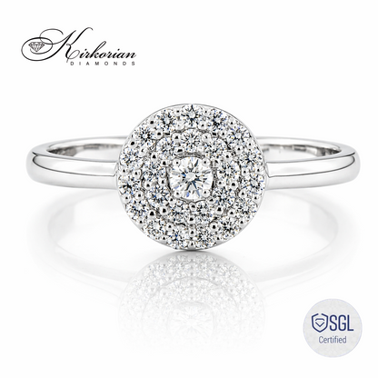 Годежен пръстен с естествени диаманти 0.29 ct от бяло злато LR3573
