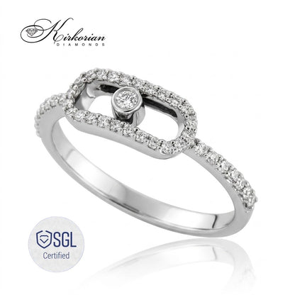 Годежен пръстен от бяло злато с естествени диаманти 0.25 ct – LR4348AA