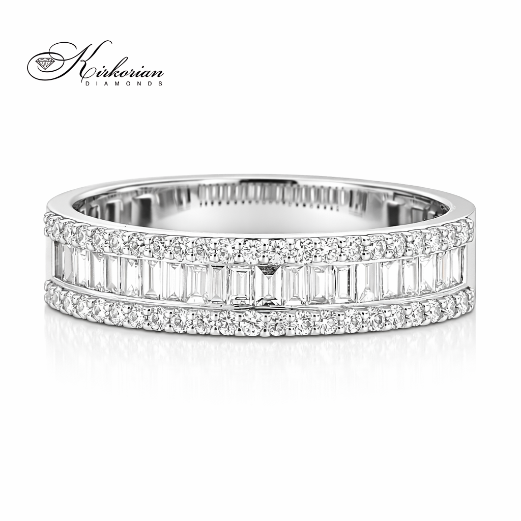 diamond baguette wedding band white gold