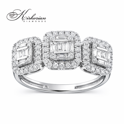 годежен пръстен с диаманти 0.54 ct бяло злато 14к kirkorian diamonds