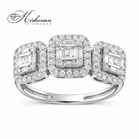 годежен пръстен с диаманти 0.54 ct бяло злато 14к kirkorian diamonds