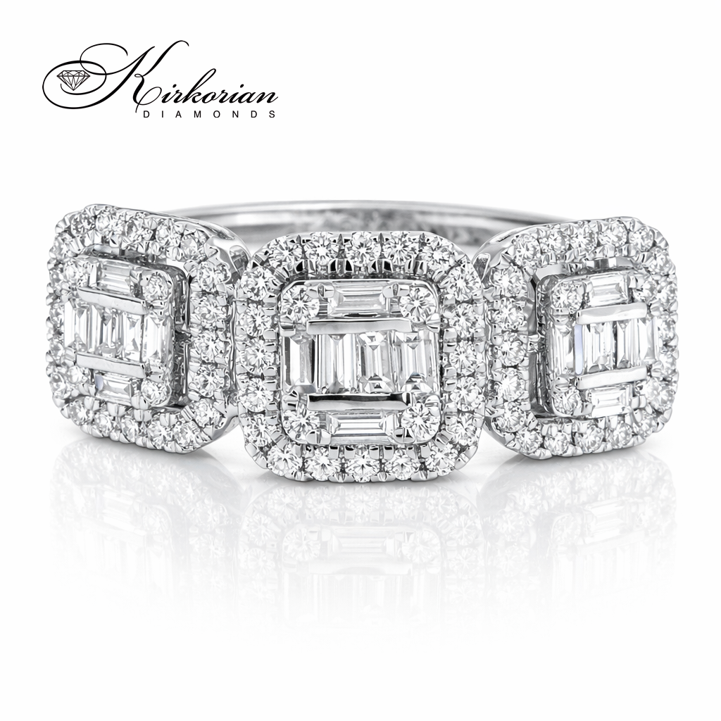 diamond engagement ring baguette diamonds white gold