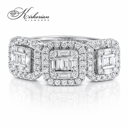 diamond engagement ring baguette diamonds white gold