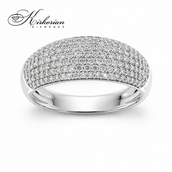 Диамантен пръстен / халка с 0.73 ct диаманти от бяло злато 14К