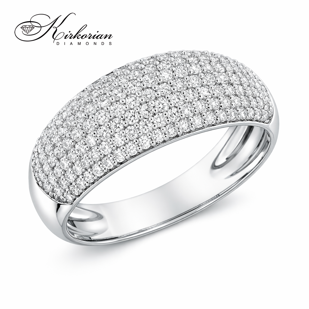 пръстен с естествени диаманти 0.73 ct бяло злато