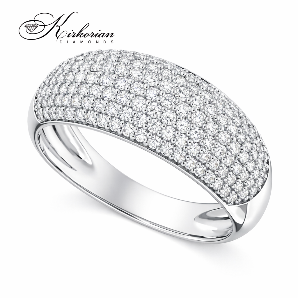 luxury diamond pave ring white gold 14k