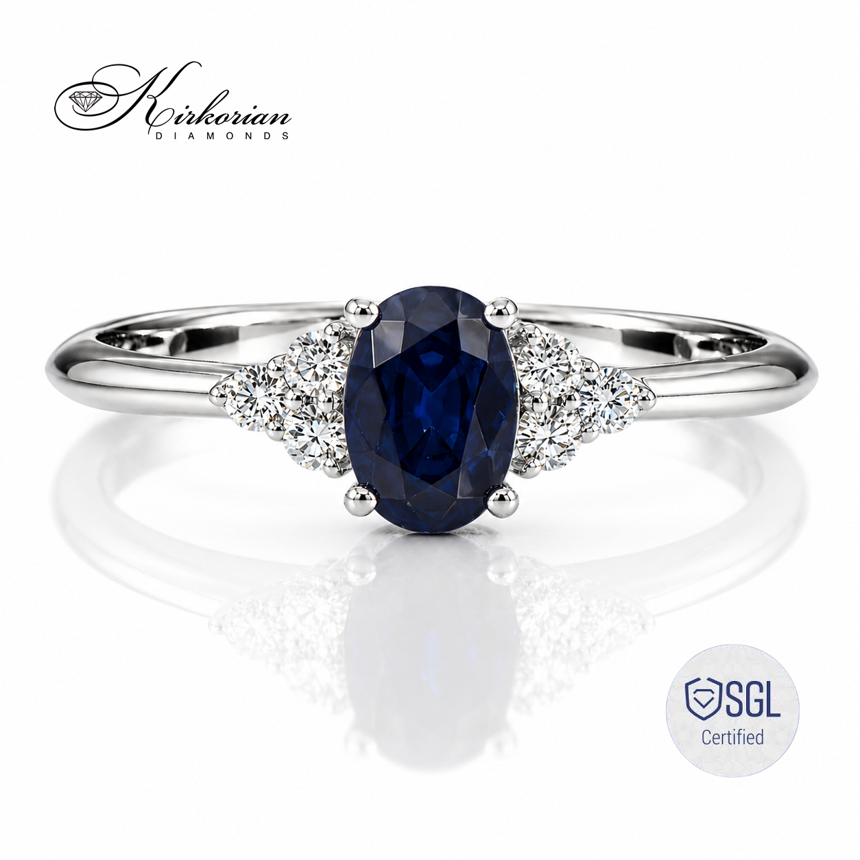 Луксозен sapphire diamond ring от бяло злато 585 модел LR4877S