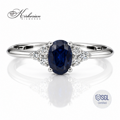 Луксозен sapphire diamond ring от бяло злато 585 модел LR4877S