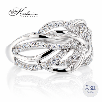 Модерен дамски пръстен с диаманти 0.55 ct