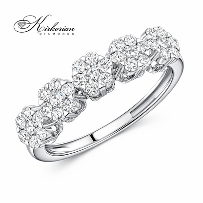 брачна халка с диаманти 0.67 ct бяло злато 14к kirkorian diamonds