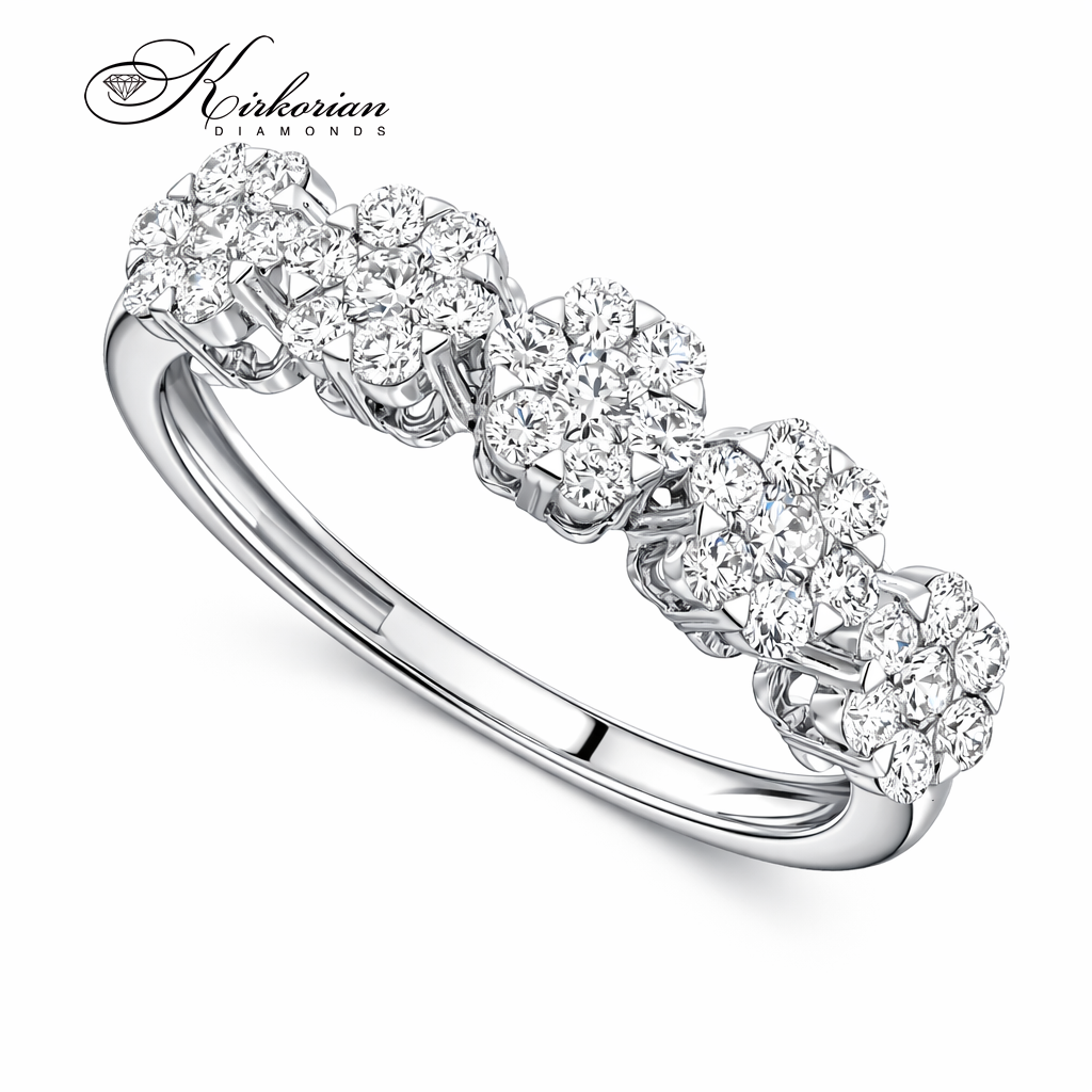 диамантена брачна халка с кръгли диаманти 0.67 ct бяло злато