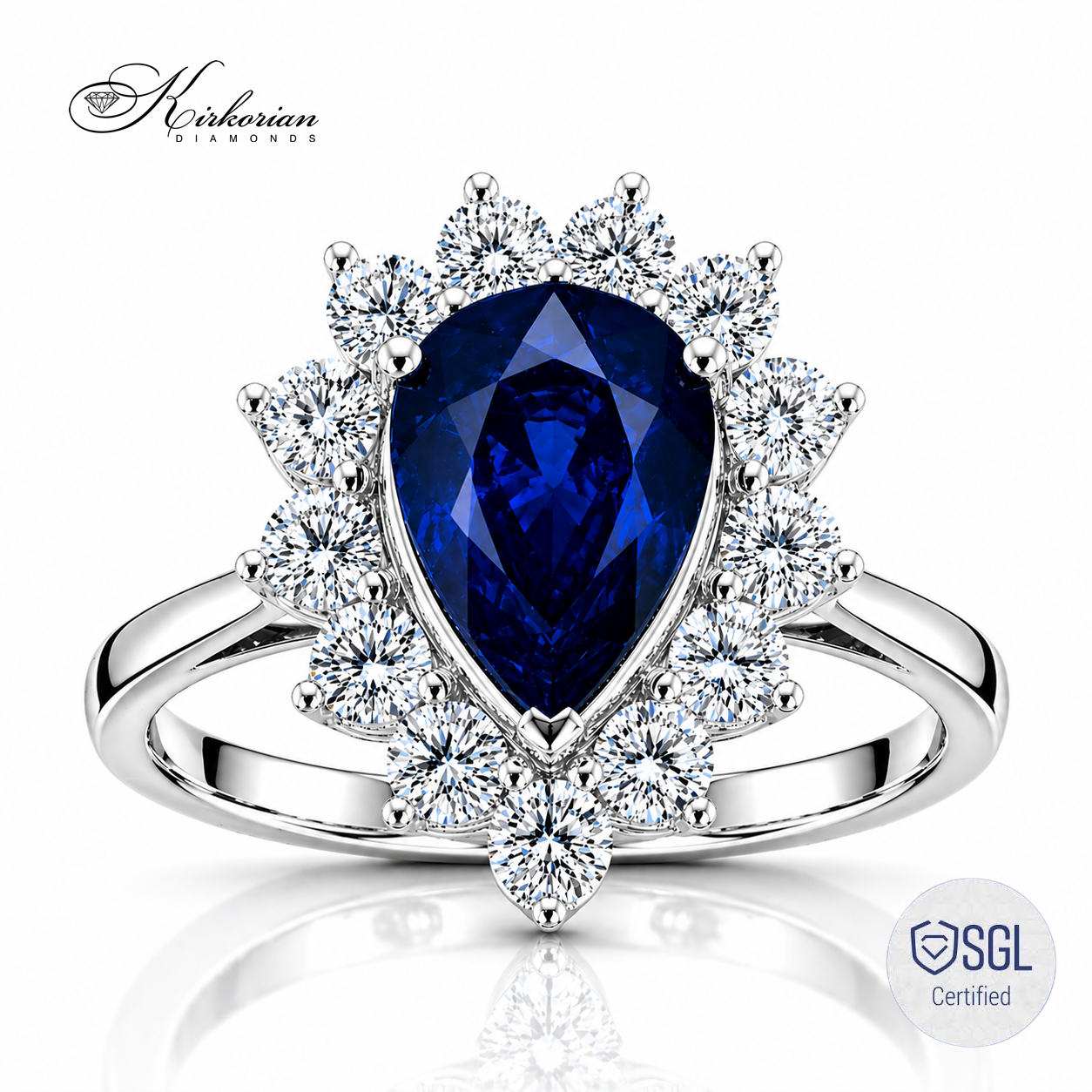 Годежен пръстен със сапфир 2.44 ct и диаманти 0.74 ct
