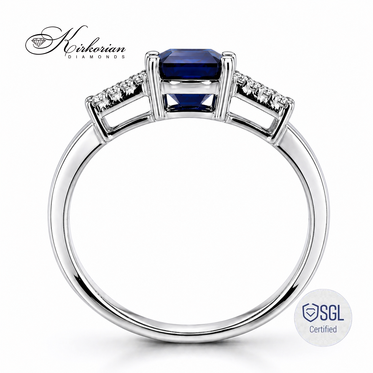 Профил на луксозен sapphire ring с естествен сапфир и диаманти