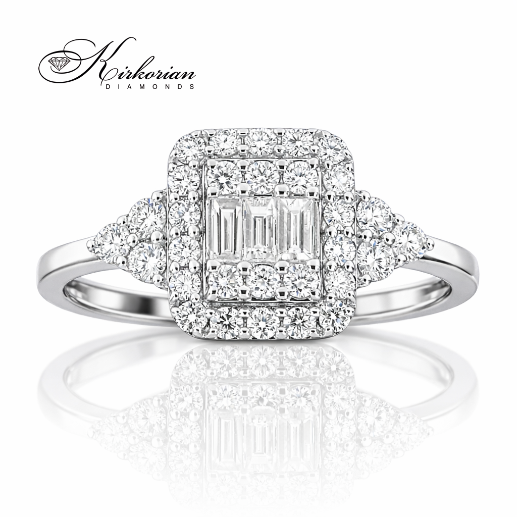 годежен пръстен с диаманти 0.56 ct бяло злато 14к kirkorian diamonds