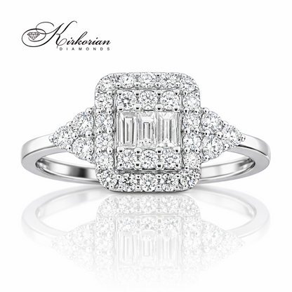 годежен пръстен с диаманти 0.56 ct бяло злато 14к kirkorian diamonds