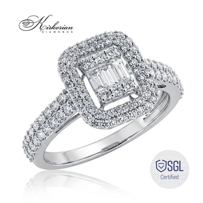 Годежен пръстен с багетни и кръгли диаманти 0.81 ct – LR6567AF