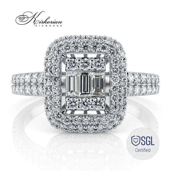 Годежен пръстен с багетни и кръгли диаманти 0.81 ct – LR6567AF