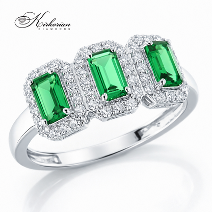 дамски пръстен бяло злато с турмалин и диаманти