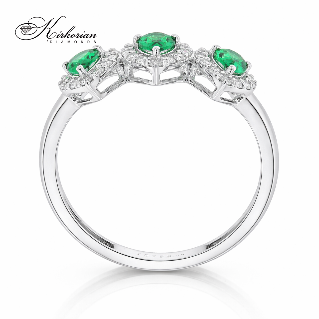 зелен турмалин пръстен с диаманти бяло злато kirkorian diamonds