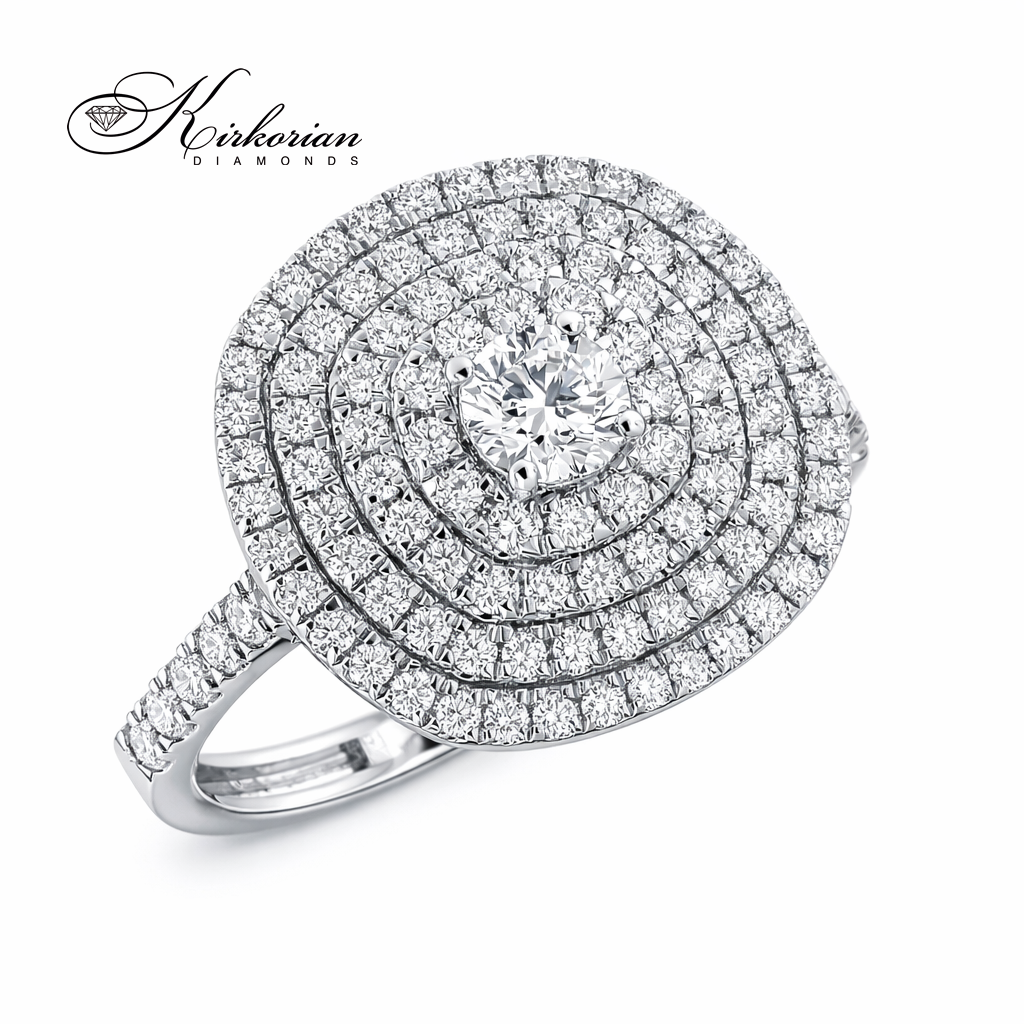 диамантен пръстен 1 карат диаманти бяло злато 14к kirkorian diamonds
