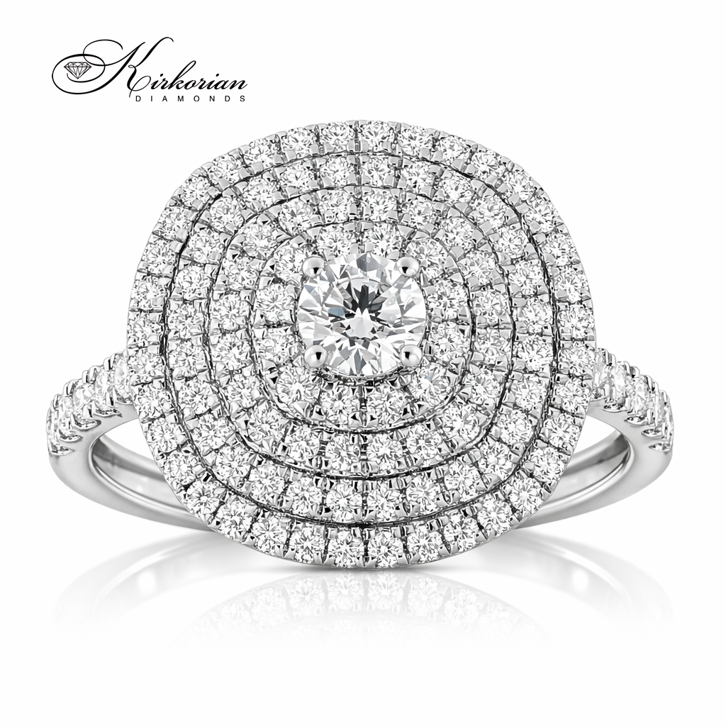 диамантен пръстен halo с централен диамант