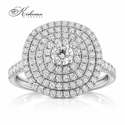 диамантен пръстен halo с централен диамант