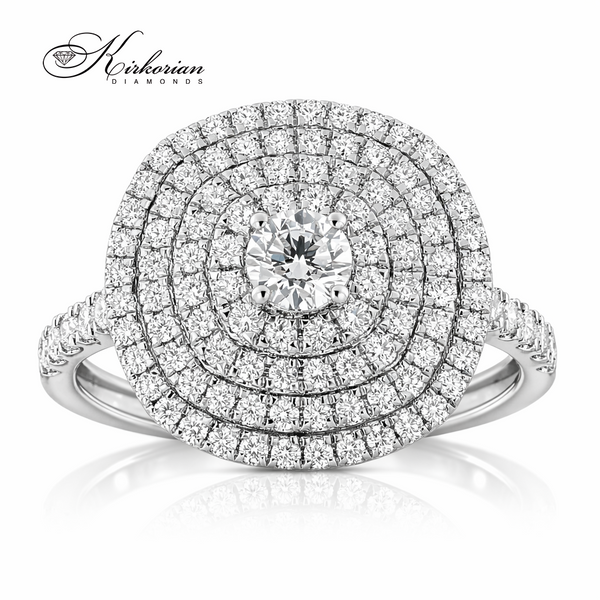 Диамантен пръстен 1.00 карат диаманти от бяло злато 14К – луксозен пръстен с естествени диаманти