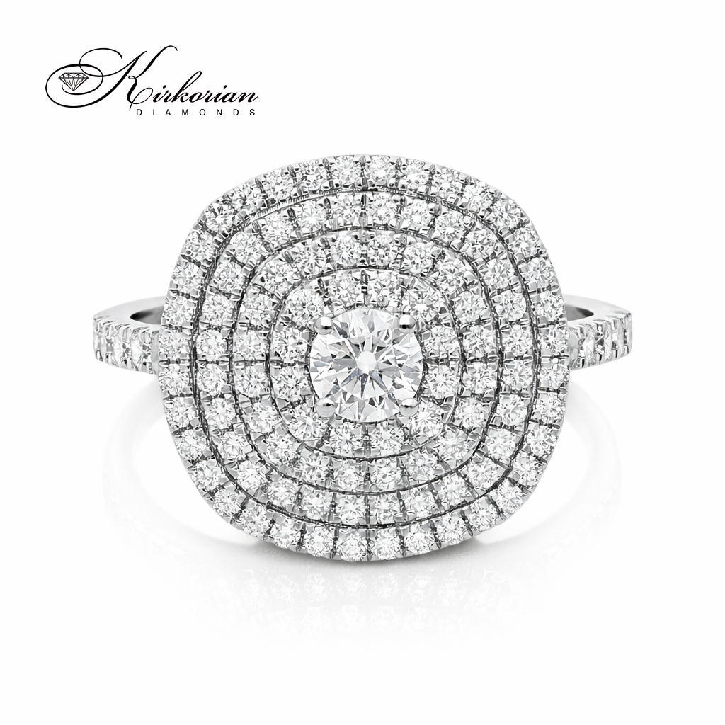 Диамантен пръстен 1.00 карат диаманти от бяло злато 14К – луксозен пръстен с естествени диаманти