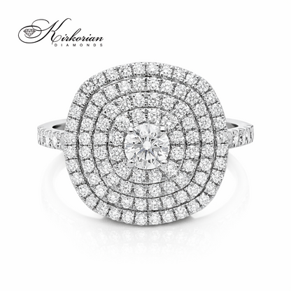 Диамантен пръстен 1.00 карат диаманти от бяло злато 14К – луксозен пръстен с естествени диаманти