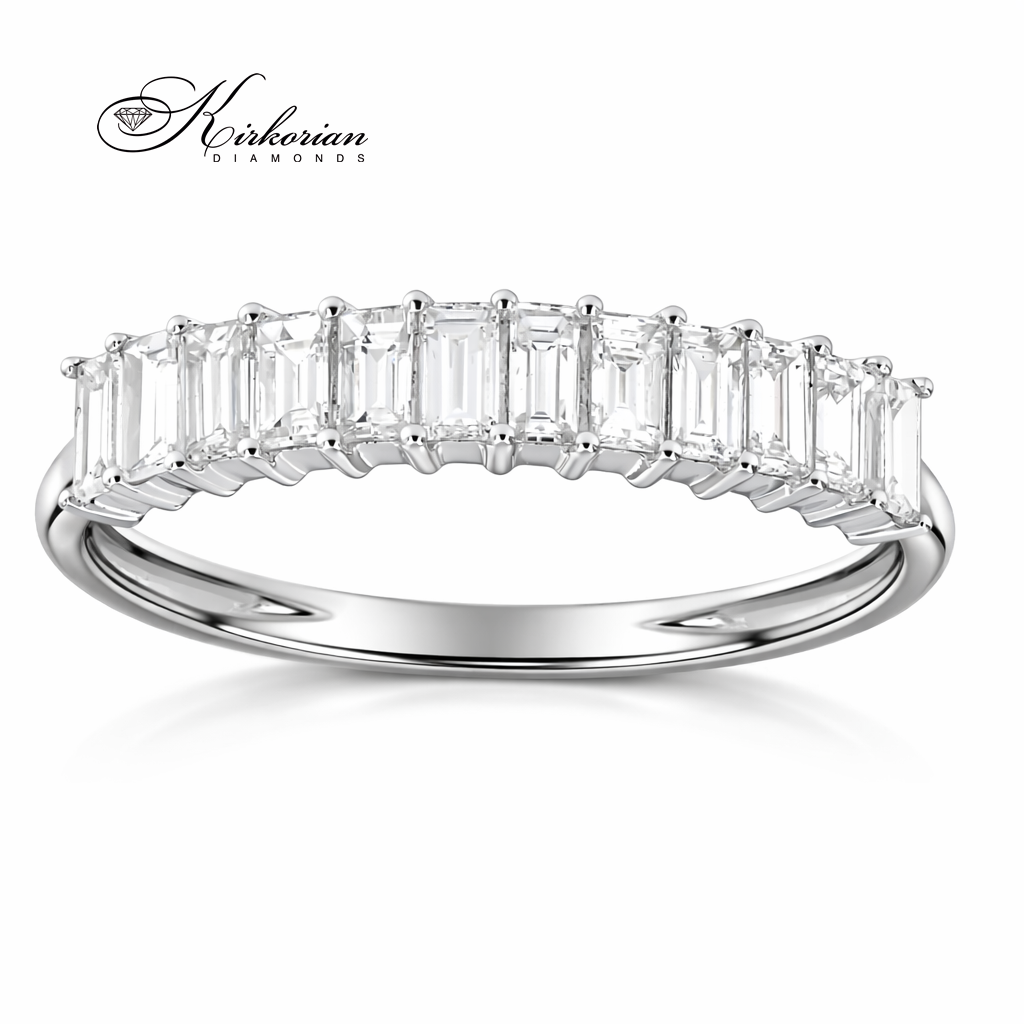 брачна халка с багет диаманти 0.67 ct бяло злато 14к kirkorian diamonds