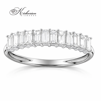 брачна халка с багет диаманти 0.67 ct бяло злато 14к kirkorian diamonds
