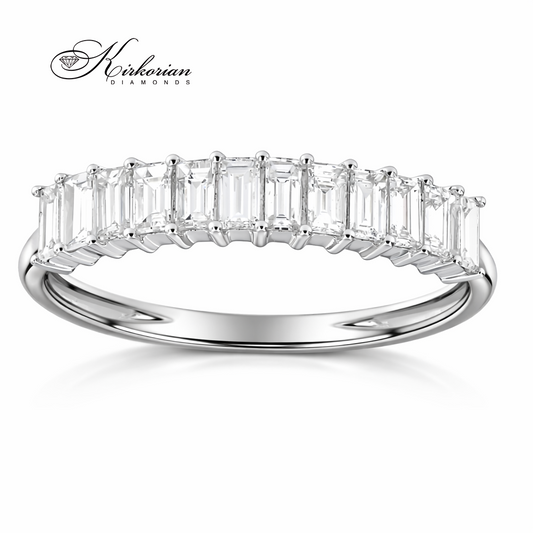 брачна халка с багет диаманти 0.67 ct бяло злато 14к kirkorian diamonds