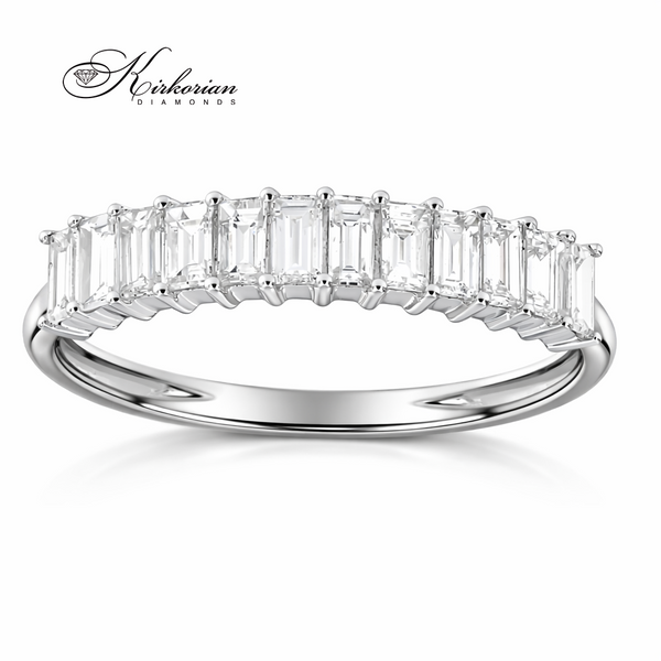 Брачна халка с багет диаманти 0.67 ct от бяло злато 14К – лукс на достъпна цена Kirkorian Diamonds