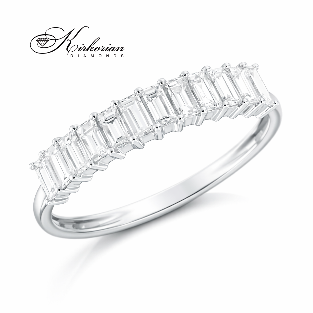 диамантена брачна халка багет диаманти 0.67 ct бяло злато