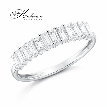 диамантена брачна халка багет диаманти 0.67 ct бяло злато