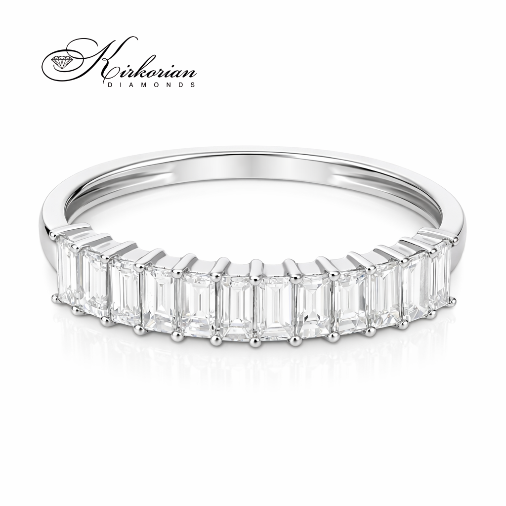 diamond baguette wedding band 0.67 ct white gold kirkorian diamonds