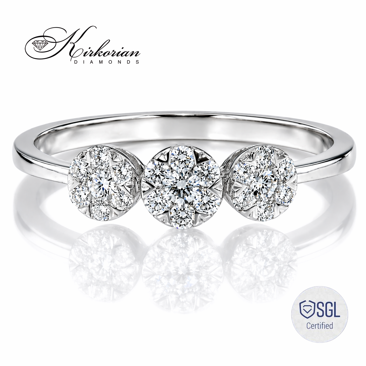 Луксозен годежен пръстен от бяло злато 14К с диаманти 0.30 ct F/G VS – SGL сертификат – LR6796