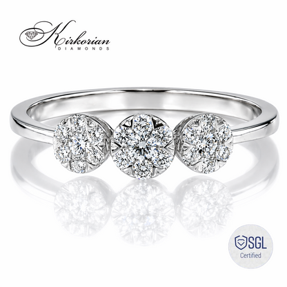Луксозен годежен пръстен от бяло злато 14К с диаманти 0.30 ct F/G VS – SGL сертификат – LR6796
