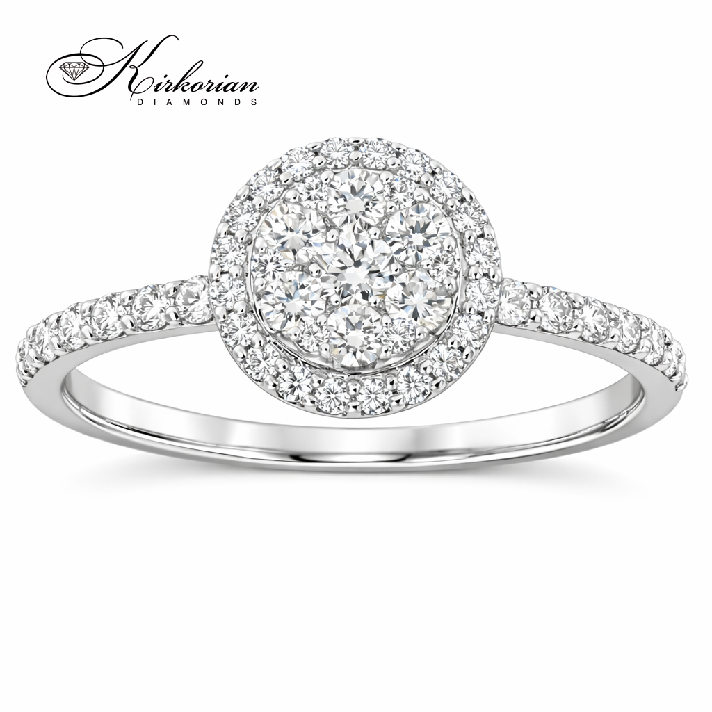 годежен пръстен с диаманти 0.51 ct бяло злато 14к kirkorian diamonds