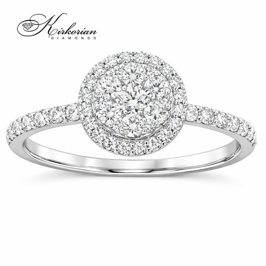 годежен пръстен с диаманти 0.51 ct бяло злато 14к kirkorian diamonds