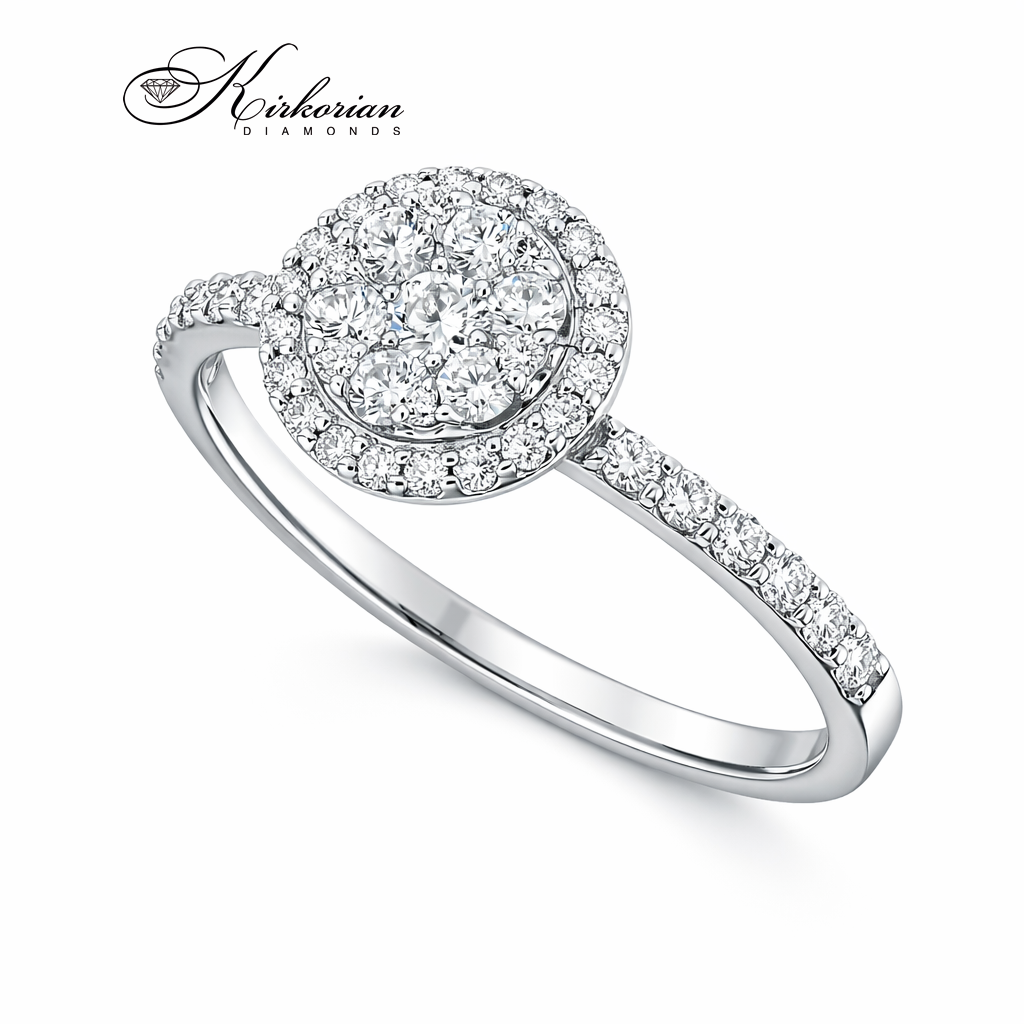 луксозен пръстен с диаманти 0.51 ct бяло злато kirkorian diamonds
