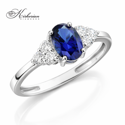 елегантен пръстен сапфир диаманти kirkorian diamonds LR7151