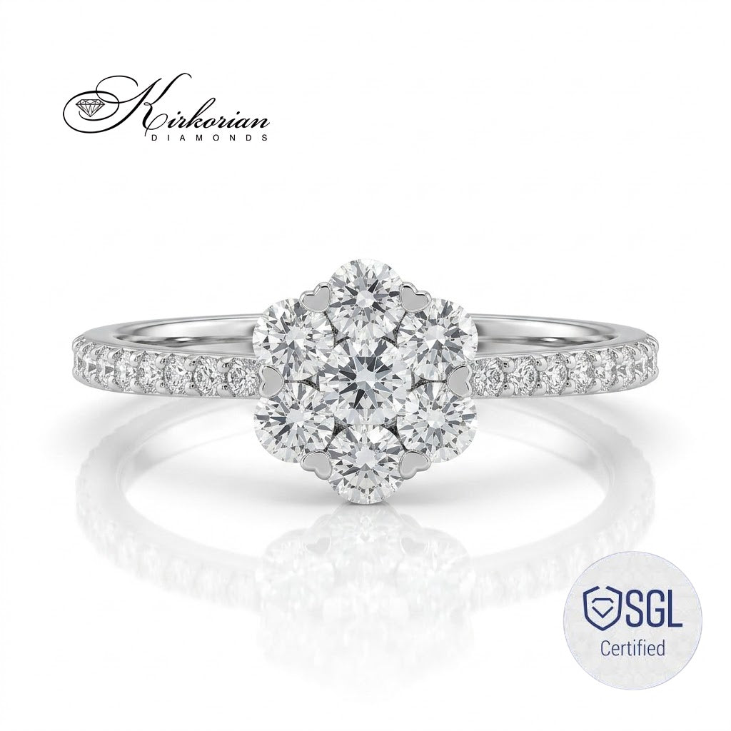 Годежен пръстен от бяло злато с естествени диаманти 0.49 ct – LR8000AF