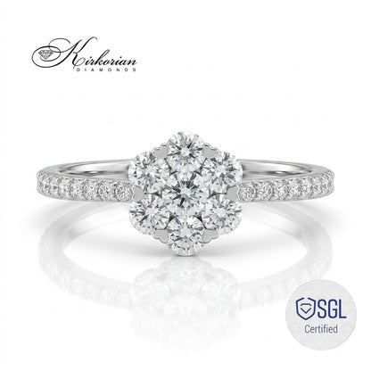 Годежен пръстен от бяло злато с естествени диаманти 0.49 ct – LR8000AF