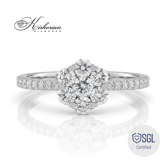 Годежен пръстен от бяло злато с естествени диаманти 0.49 ct – LR8000AF